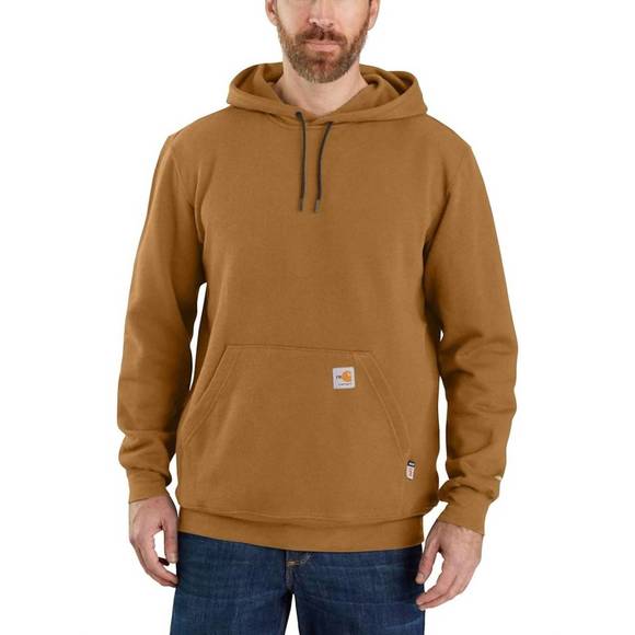 NEW CARHARTT men's force original fit midweight hooded sweatshirt in brown - Picture 1 of 1